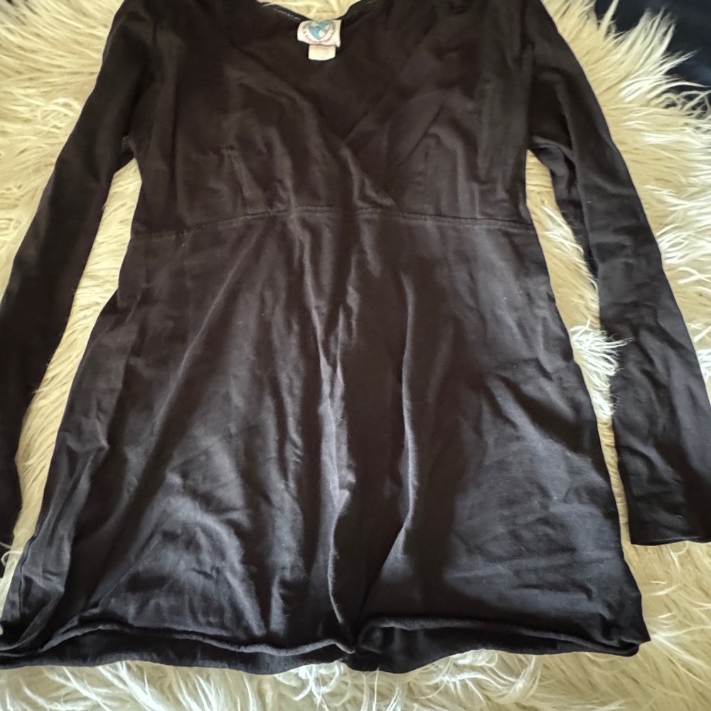 Black Long Sleeve Maternity Top